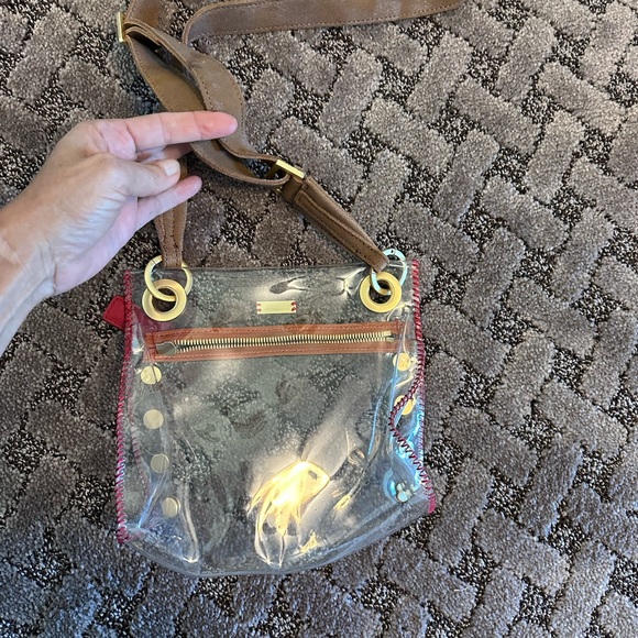 HAMMITT Transparent Crossbody Bag with Tan Strap - Picture 4 of 7